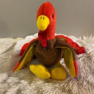 RARE (ORIGINAL) TY BEANIE BABY "GOBBLES" THE TURKEY 🦃 1996 WITH TAG ERRORS! ⭐️